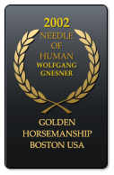 2002 NEEDLE OF HUMAN  WOLFGANG GNESNER GOLDEN HORSEMANSHIP BOSTON USA GOLDEN HORSEMANSHIP BOSTON USA